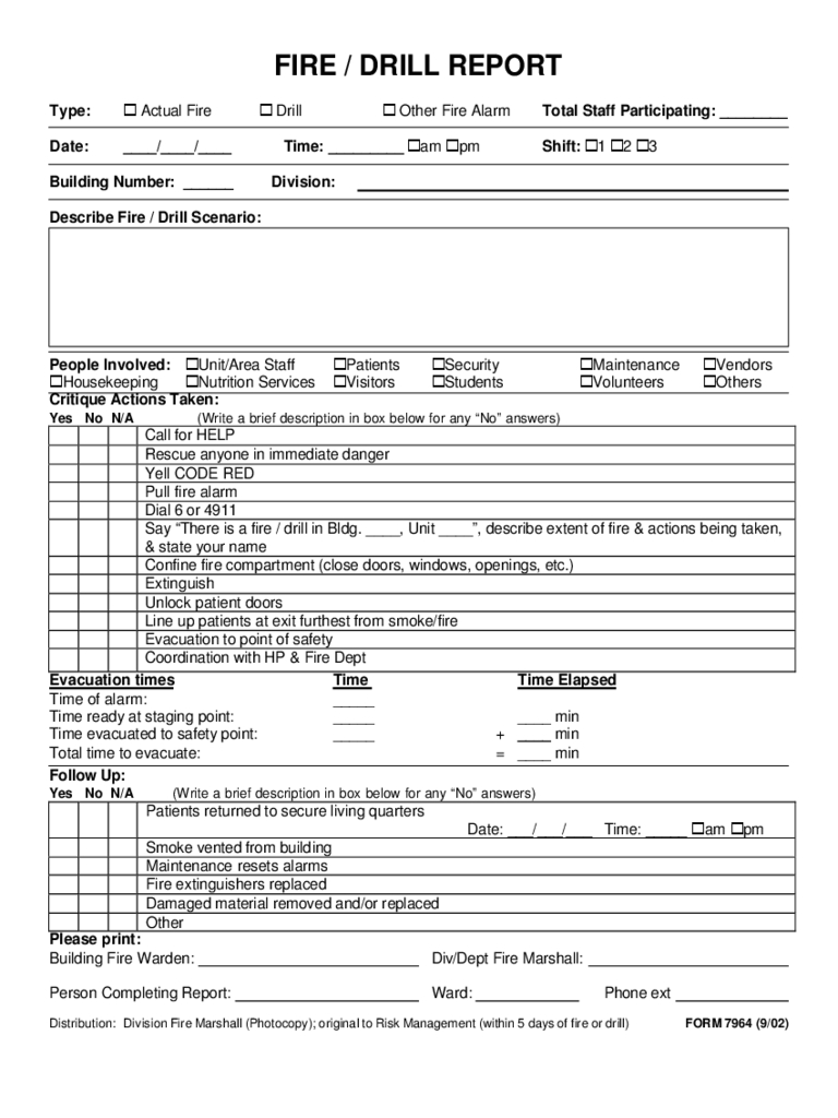 Fire Drill Report Form – 2 Free Templates In Pdf, Word Pertaining To Emergency Drill Report Template