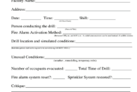 Fire Drill Report Template - Fill Online, Printable intended for Emergency Drill Report Template