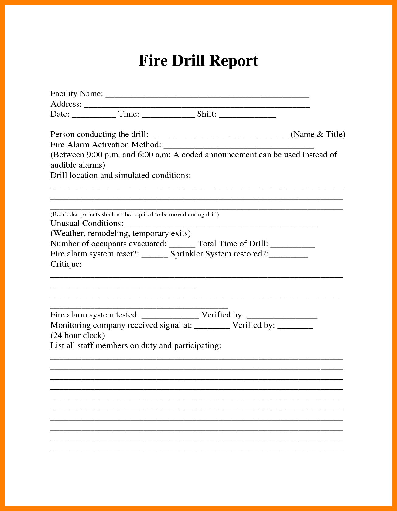 Fire Drill Report Template Uk 12 Things That Happen When Pertaining To Fire Evacuation Drill Report Template