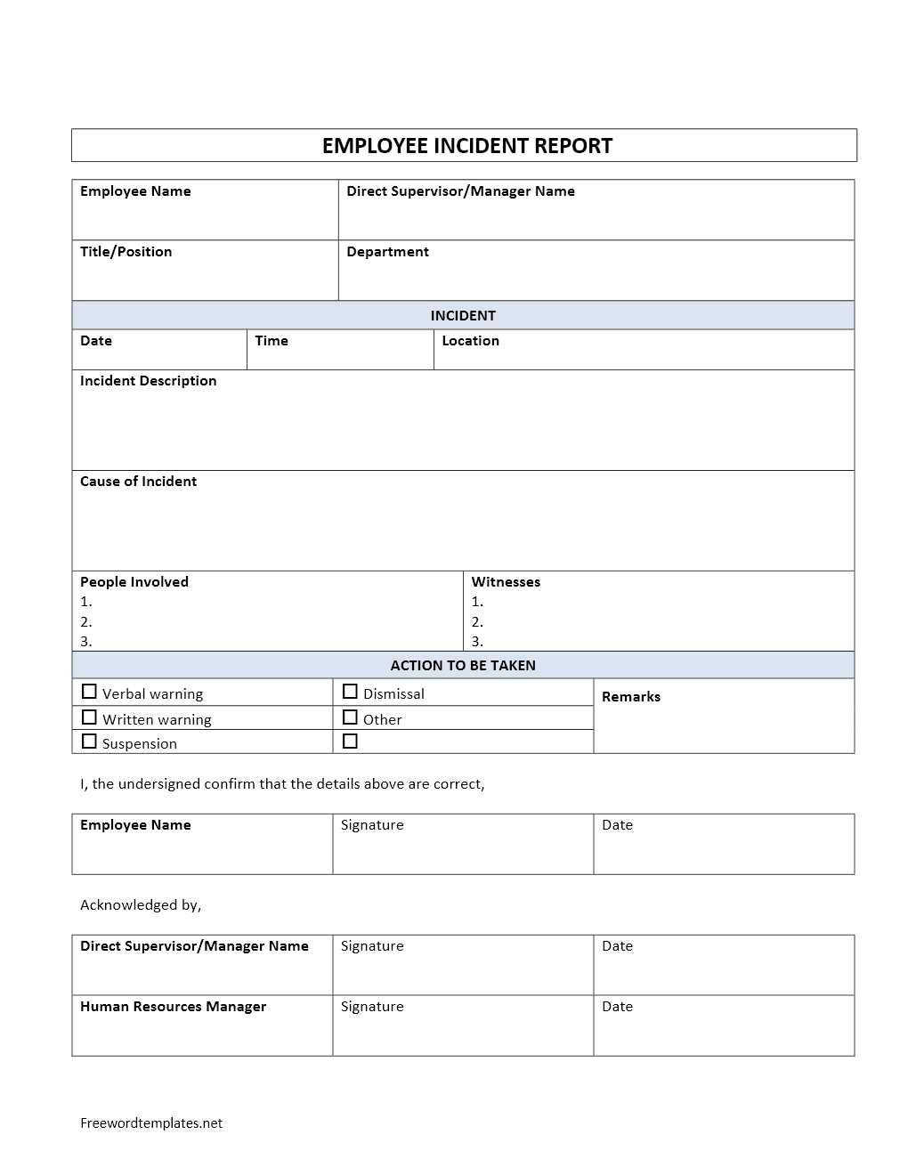 Fire Incident Report Form Doc Samples Format Sample Word In Investigation Report Template Doc