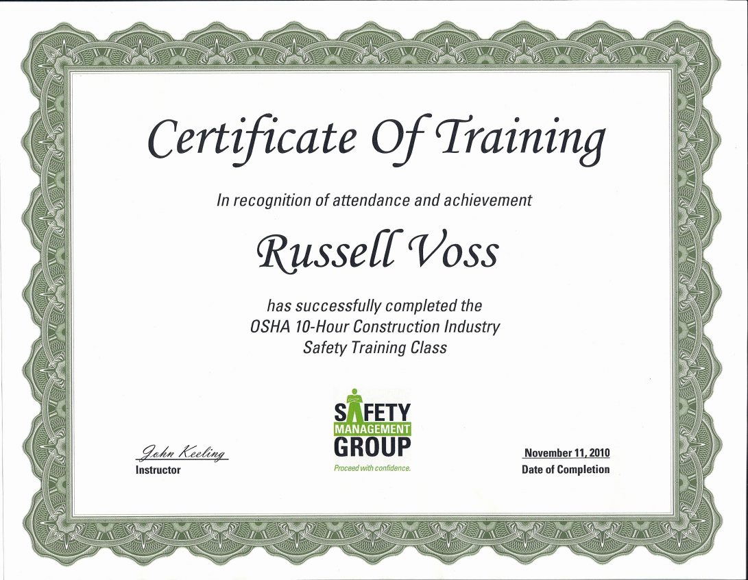 First Aid Course Certificate Template Training 30 Osha 10 Throughout Osha 10 Card Template