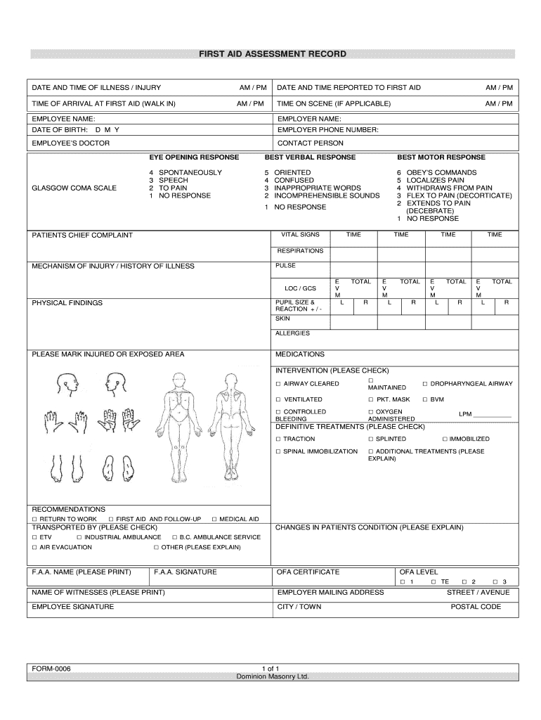 First Aid Incident Report Form - Fill Online, Printable Throughout First Aid Incident Report Form Template