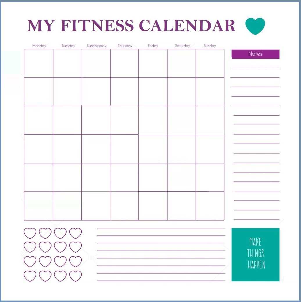 Fitness Calendar Template | Workout Calendar, Workout Pertaining To Blank Workout Schedule Template