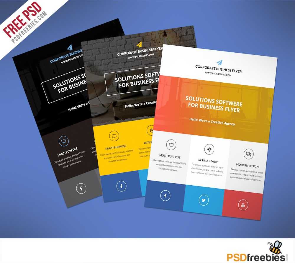 Flat Clean Corporate Business Flyer Free Psd | Psd Print Pertaining To Commercial Cleaning Brochure Templates