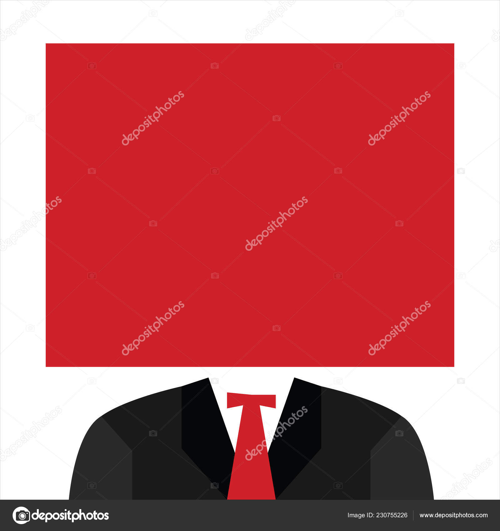 Flat Design Business Vector Illustration Empty Copy Space Within Tie Banner Template