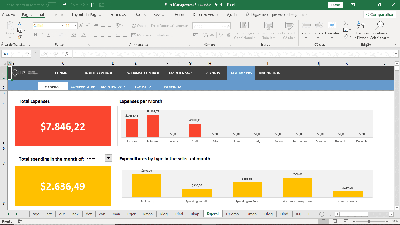 Fleet Management Spreadsheet Excel With Fleet Report Template