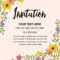 Floral Anniversary Party Invitation Card Template For Template For Anniversary Card