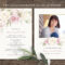 Floral Funeral Invitation Funeral Announcement Card Regarding Remembrance Cards Template Free