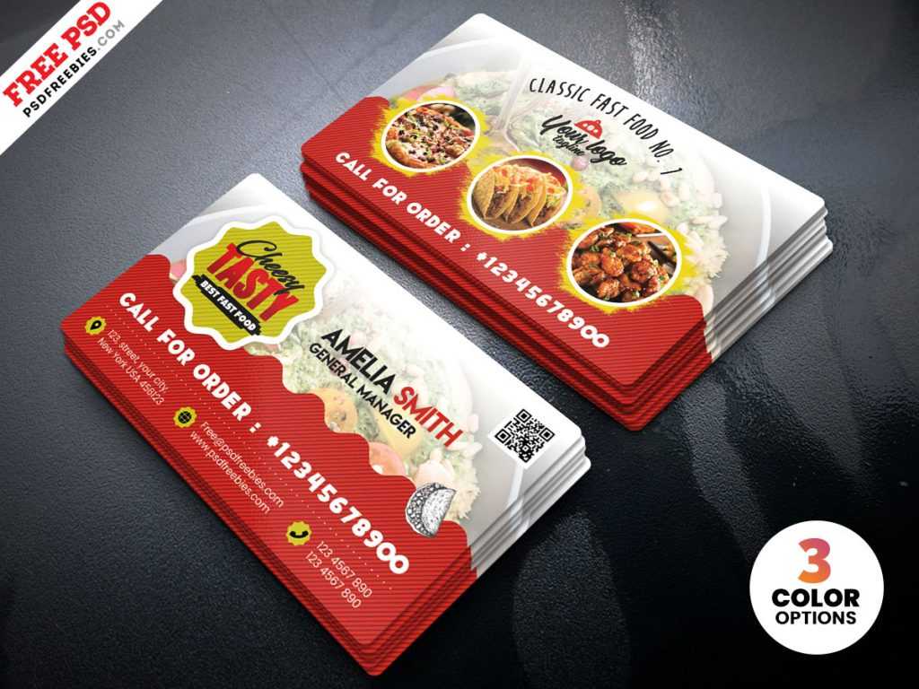 Food Restaurant Business Card Psd Template | Psdfreebies Pertaining To Restaurant Business Cards Templates Free