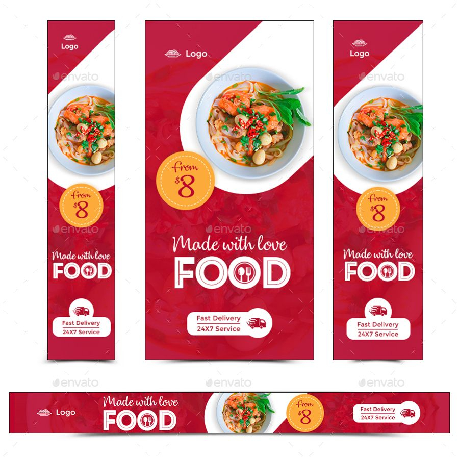 Food Web Banner Set #web, #food, #set, #banner | Creative With Food Banner Template