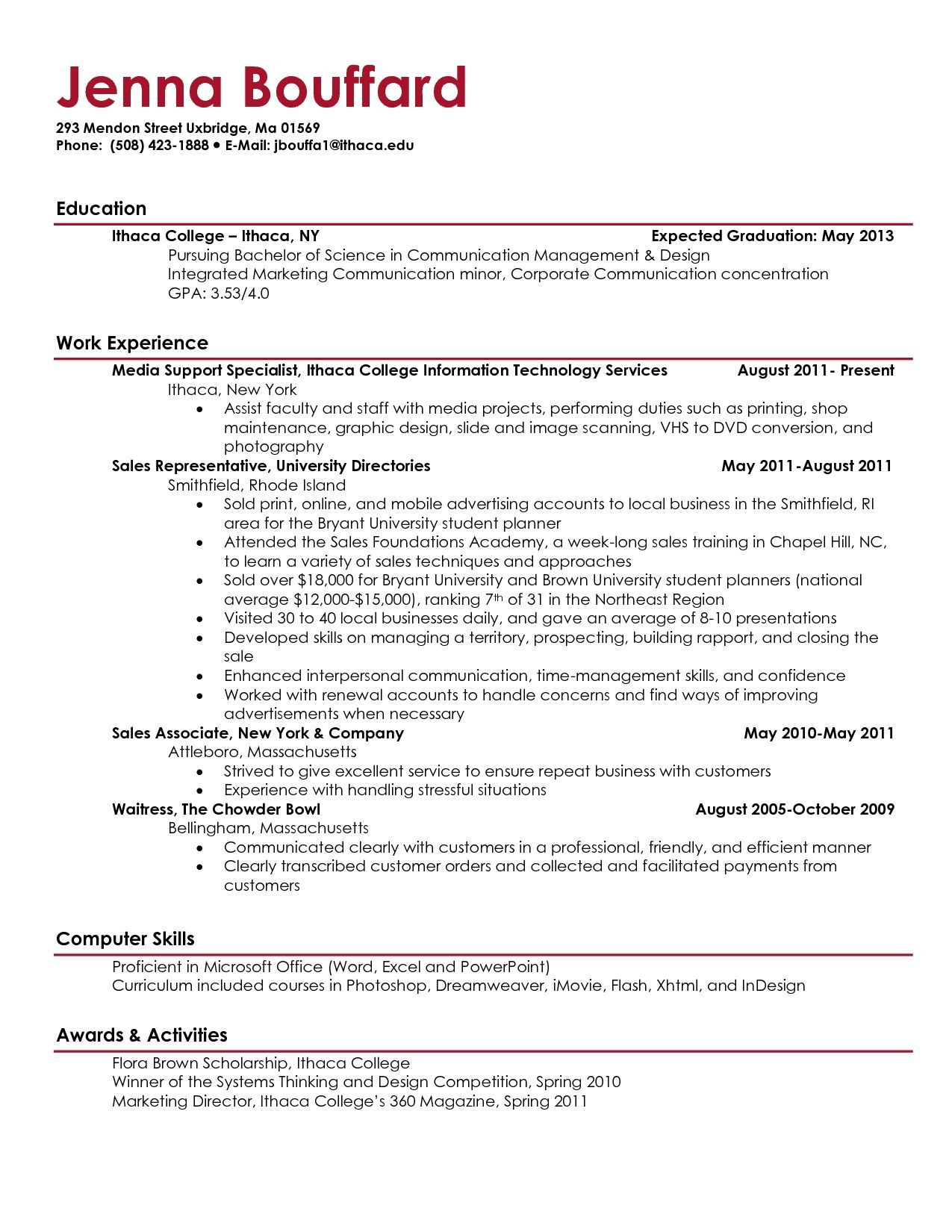 For College Students | Resumes | Job Resume Examples Intended For College Student Resume Template Microsoft Word