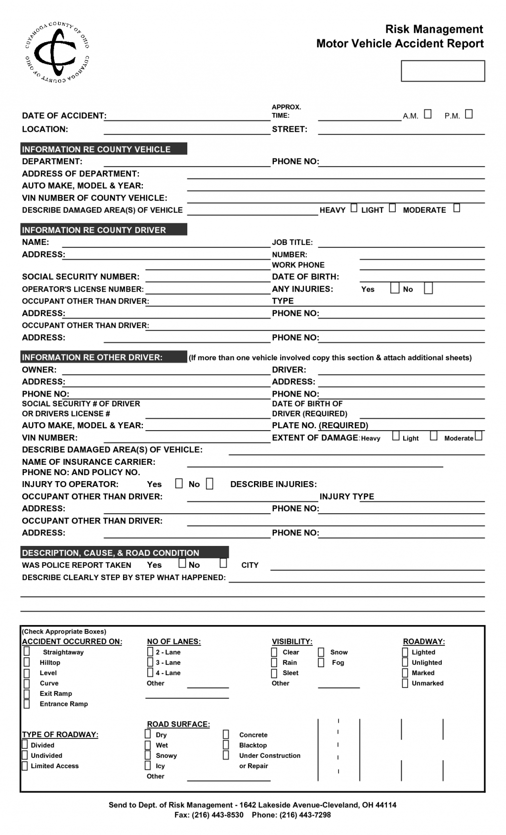 Form Accident Report Billupsforcongress Auto California Intended For Motor Vehicle Accident Report Form Template