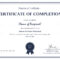 Formal Completion Certificate Template Intended For Certification Of Completion Template