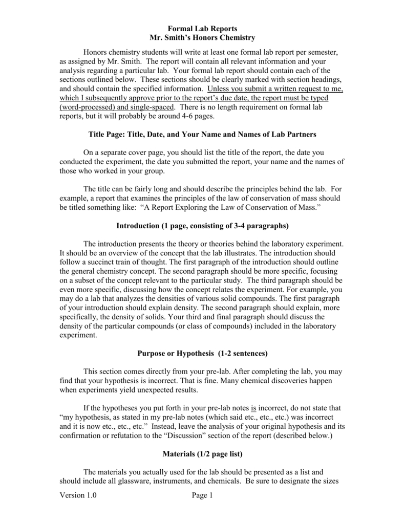 Formal Lab Report Template Pertaining To Formal Lab Report Template