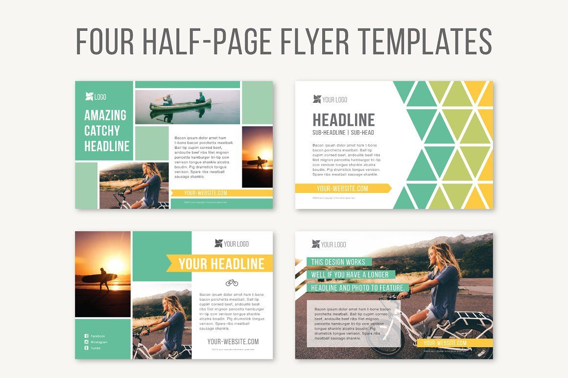 Four Half Page Flyer Templatesjoanna Haecker On With Half Page Brochure Template