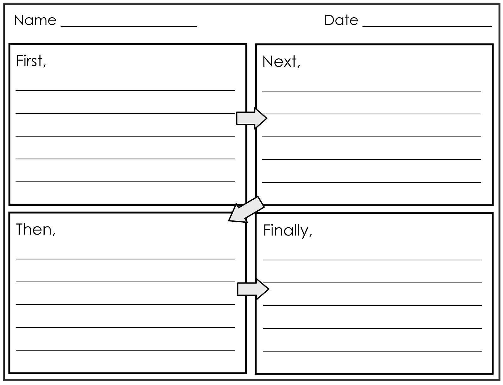 Four Square Writing Template Printable | 2Nd And 1St Grade Regarding Blank Four Square Writing Template