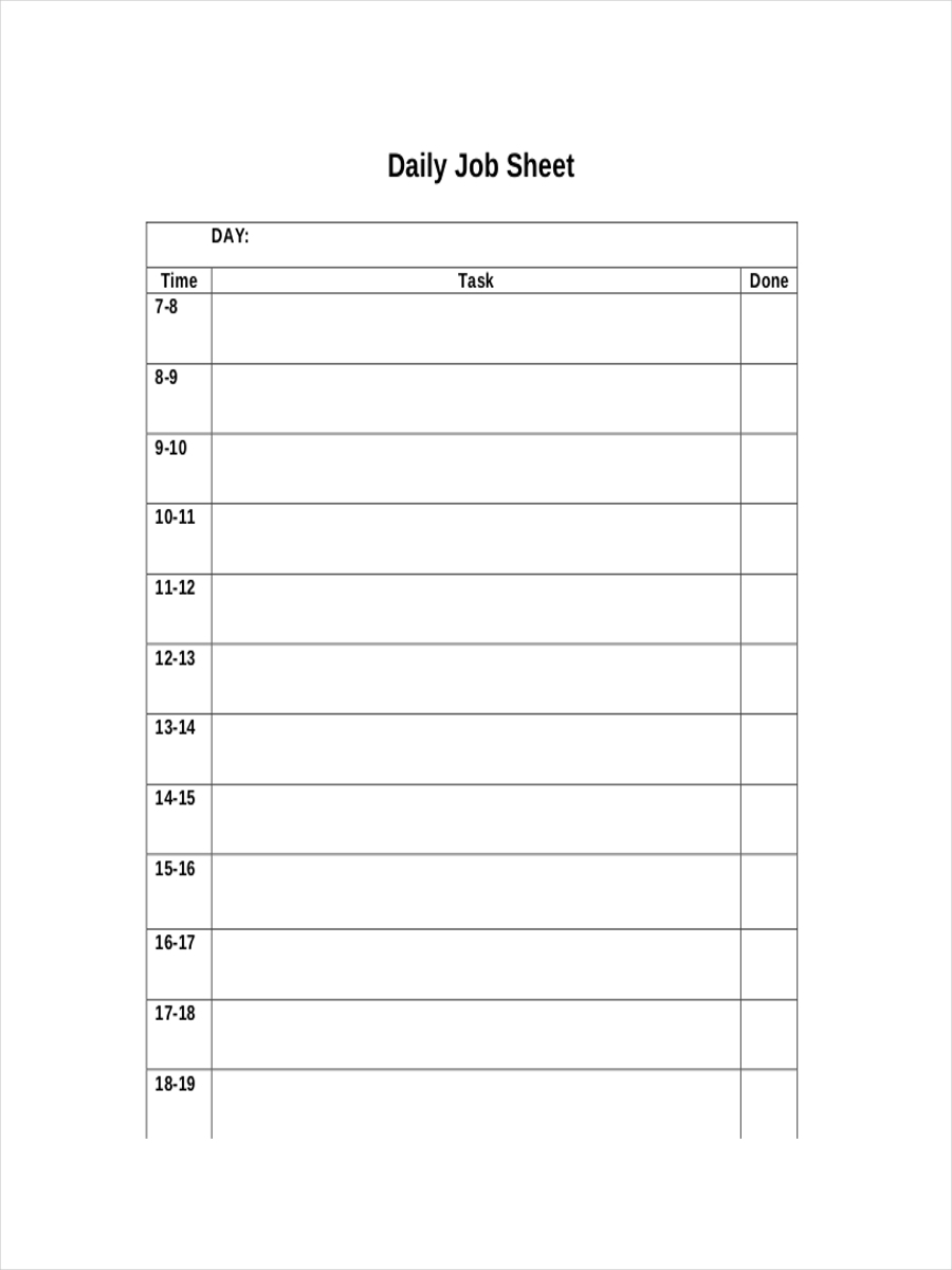 Free 10+ Job Sheet Examples & Samples In Google Docs Within Job Card Template Mechanic