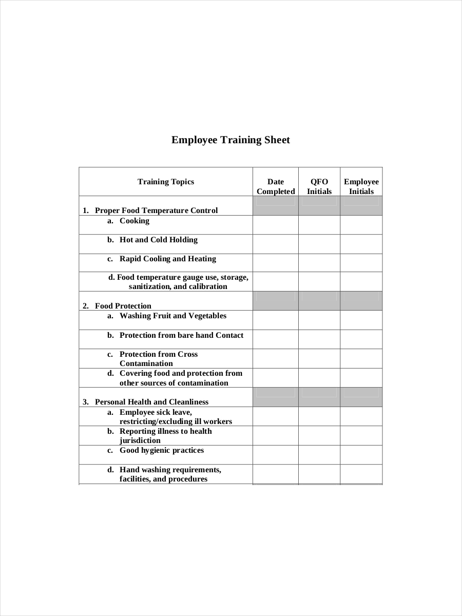 Free 10+ Training Sheet Examples & Samples In Pdf | Word Inside Training Documentation Template Word