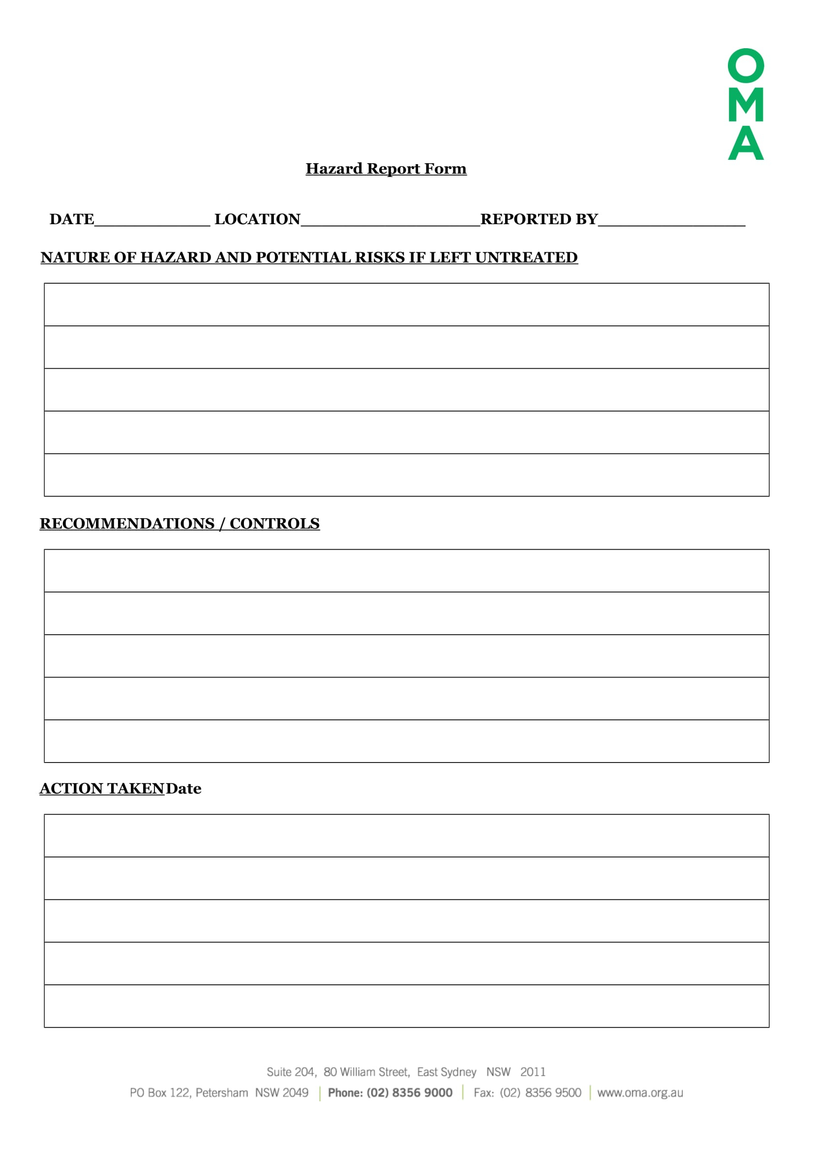 Free 13+ Hazard Report Forms In Word | Pdf Pertaining To Incident Report Form Template Qld