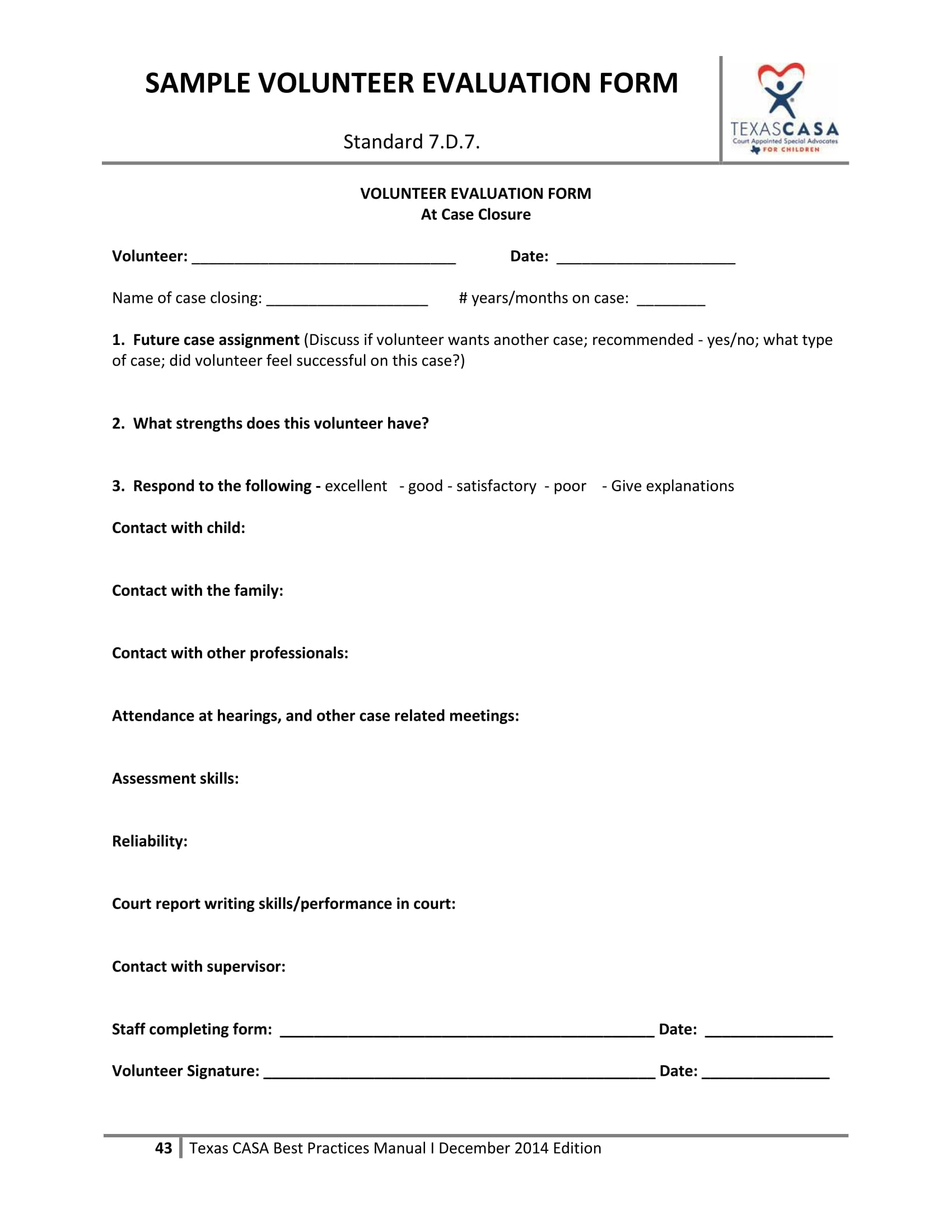 Free 14+ Volunteer Evaluation Forms | Pdf In Blank Evaluation Form Template