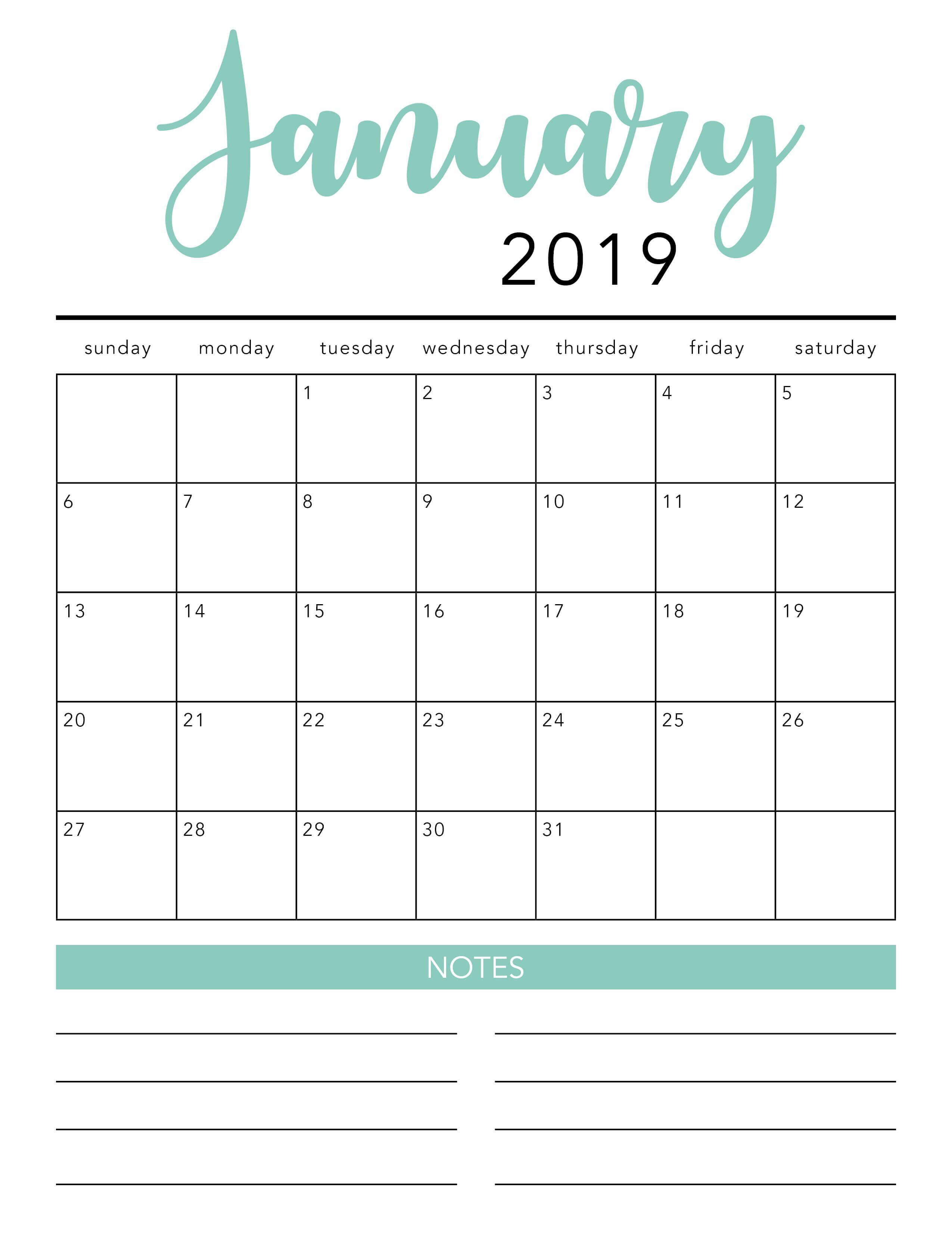 Free 2020 Printable Calendar Template (2 Colors!) – I Heart For Blank Calander Template