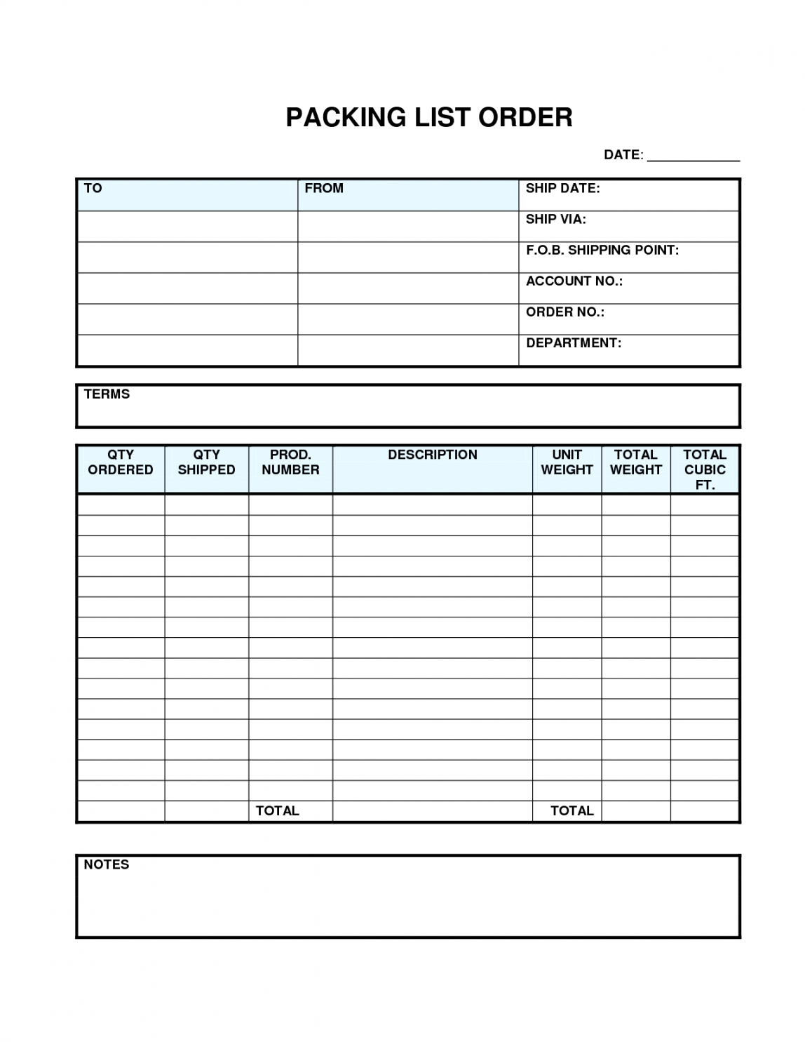 Free 4 Best Images Of Printable List Forms Blank Free Within Blank Packing List Template