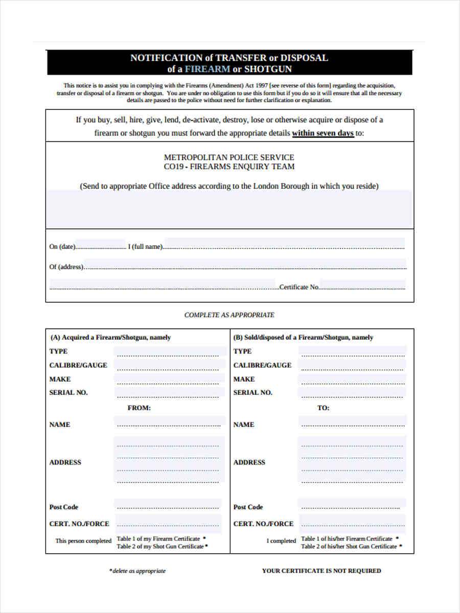 Free 5+ Notice Of Disposal Forms In Word | Pdf With Certificate Of Disposal Template