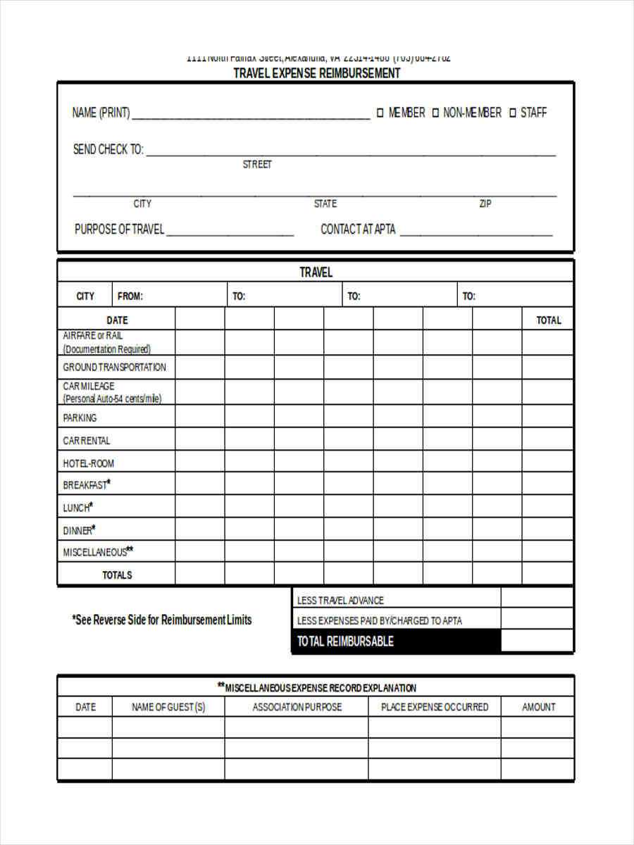 Free 6+ Sample Travel Reimbursement Forms In Word | Pdf Inside Reimbursement Form Template Word