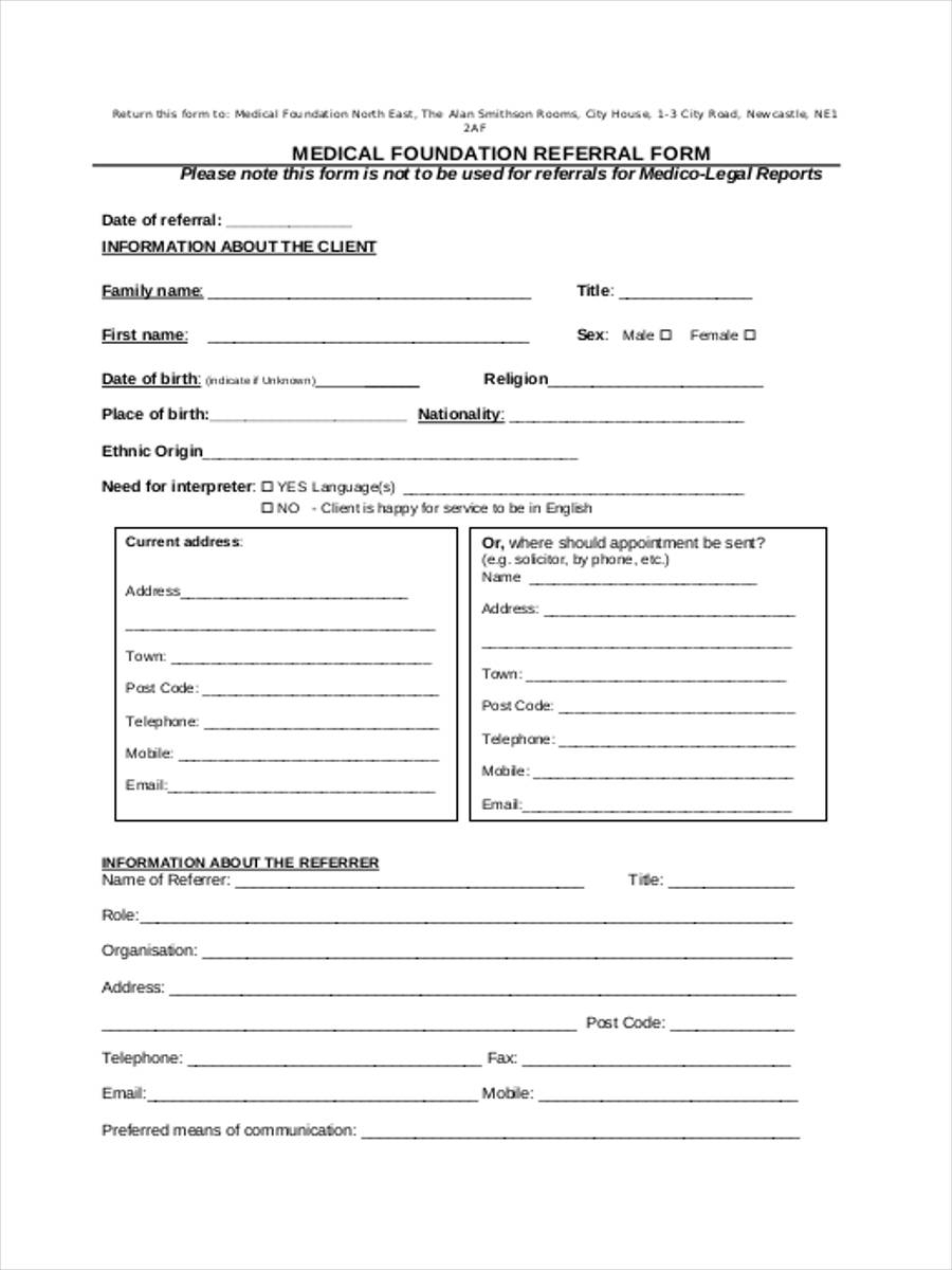 Free 7+ Sample Medical Referral Forms | Pdf In Referral Certificate Template