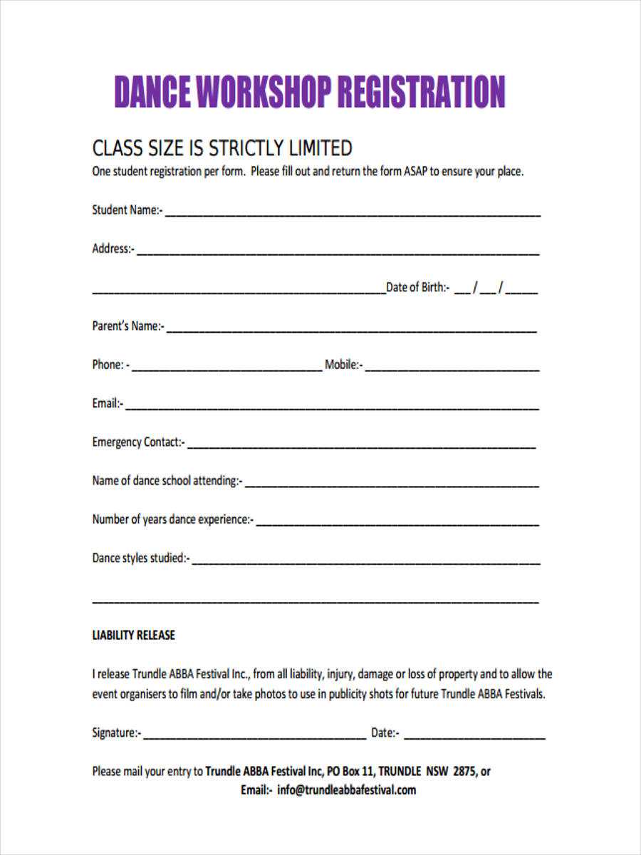 Free 9+ Workshop Registration Forms In Sample, Example, Format With Seminar Registration Form Template Word