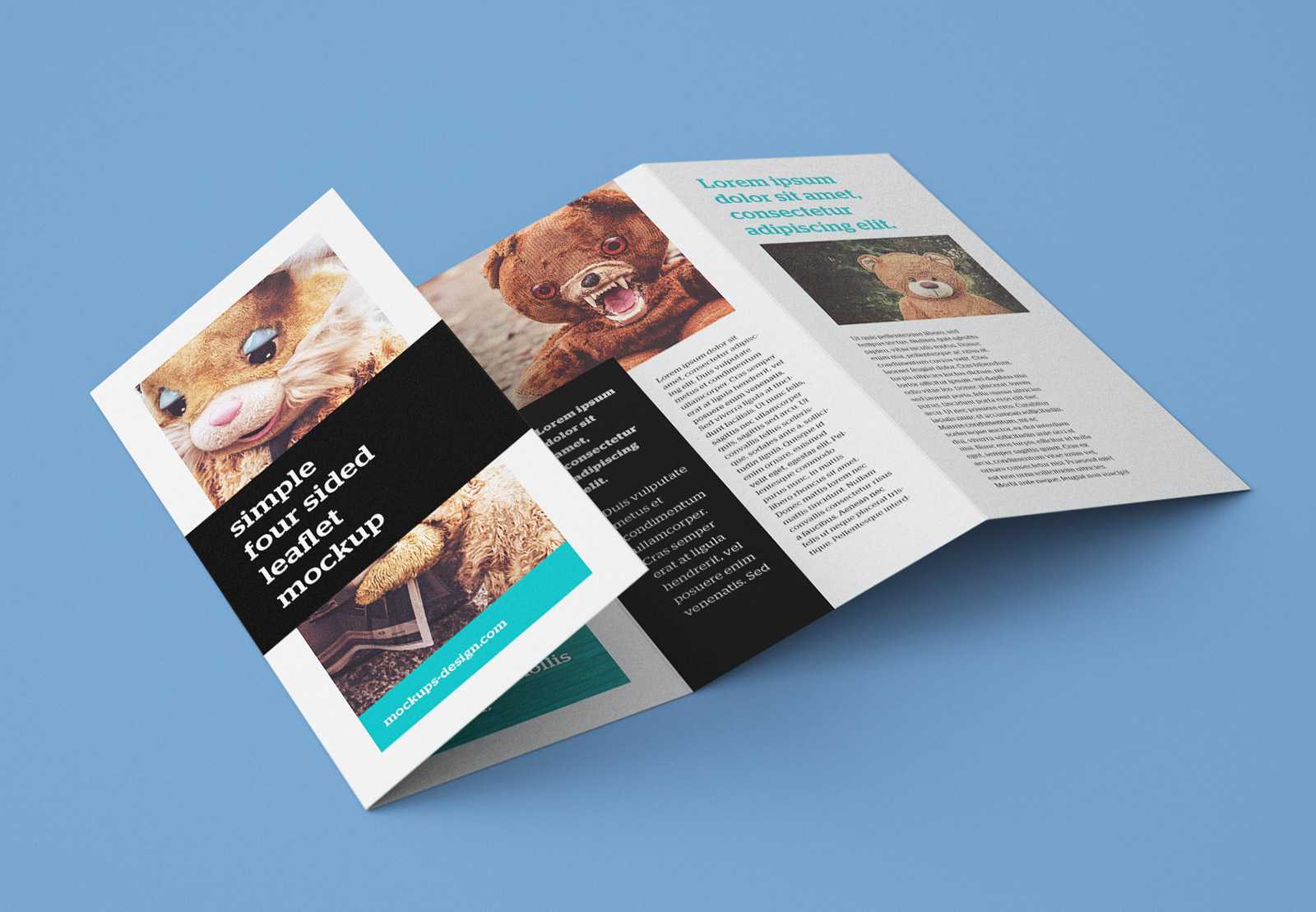 Free Accordion 4 Fold Brochure / Leaflet Mockup Psd Intended For Quad Fold Brochure Template