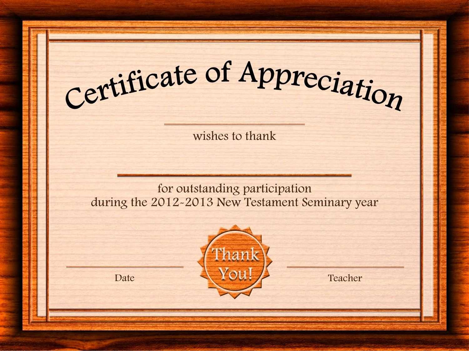 Free Appreciation Certificate Templates Supplier Contract In In Appreciation Certificate Templates