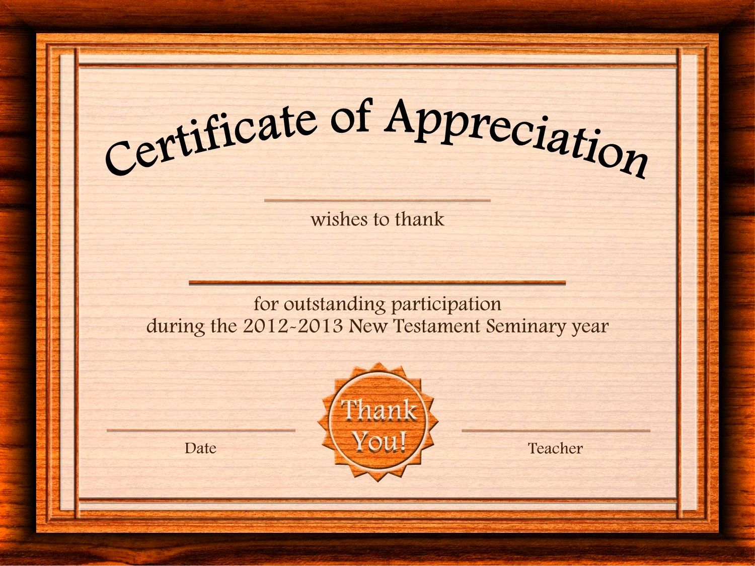 Free Appreciation Certificate Templates Supplier Contract Within Best Teacher Certificate Templates Free