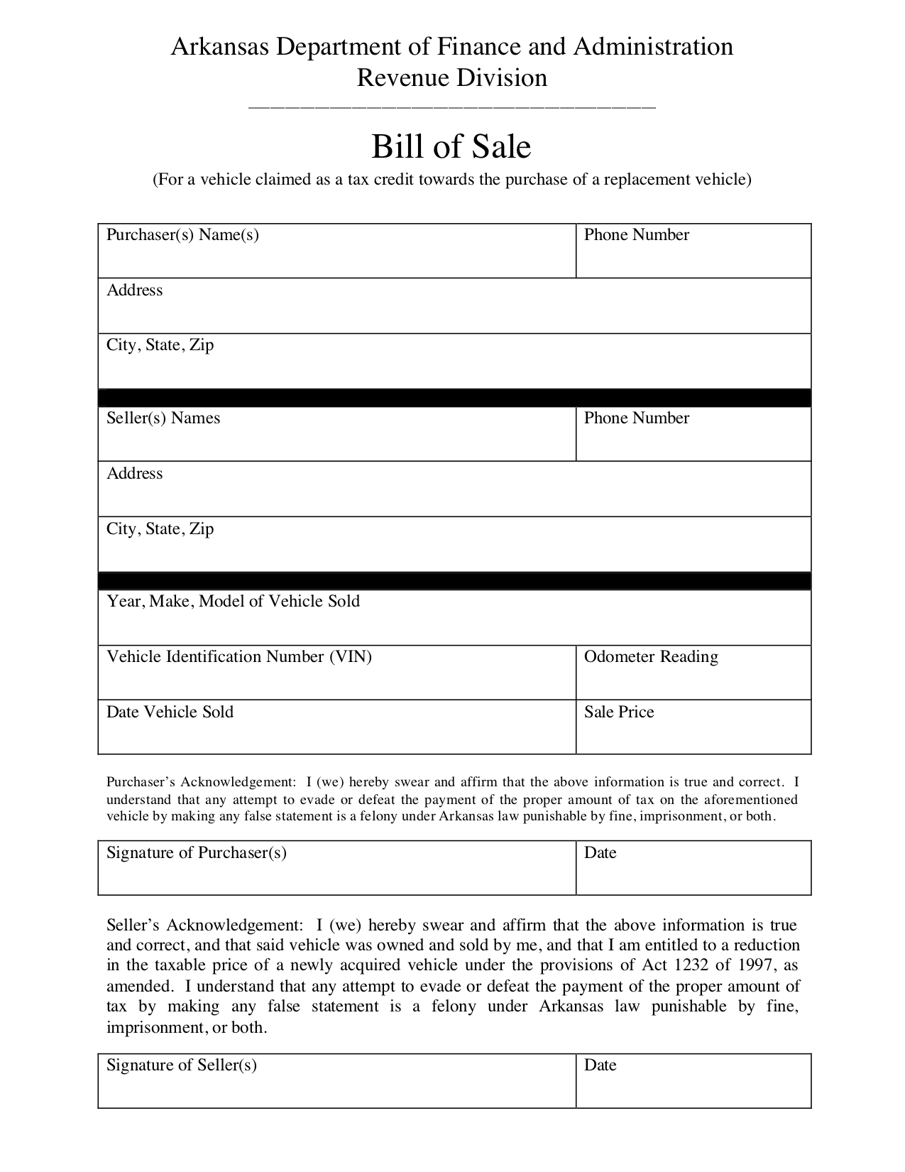 Free Arkansas Bill Of Sale Form – Pdf Template | Legaltemplates With Regard To Car Bill Of Sale Word Template