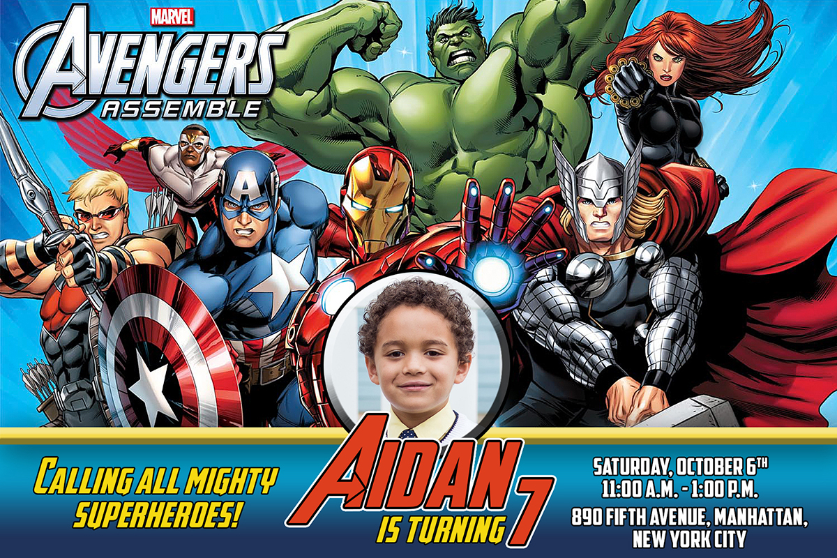 Free Avengers Birthday Invitation | Dioskouri Designs Within Avengers Birthday Card Template