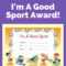 Free Award Certificate – I'm A Good Sport (Primary In Sports Day Certificate Templates Free