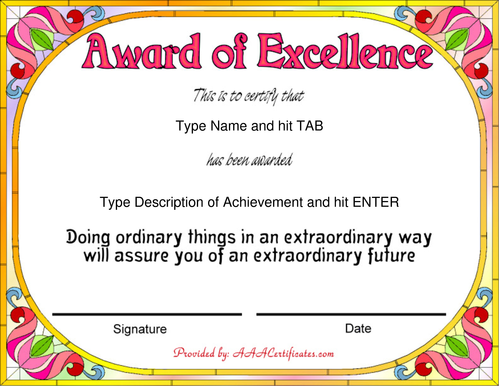 Free Award Certificate Templates Sample Complaint Email With Regard To Certificate Of Attainment Template