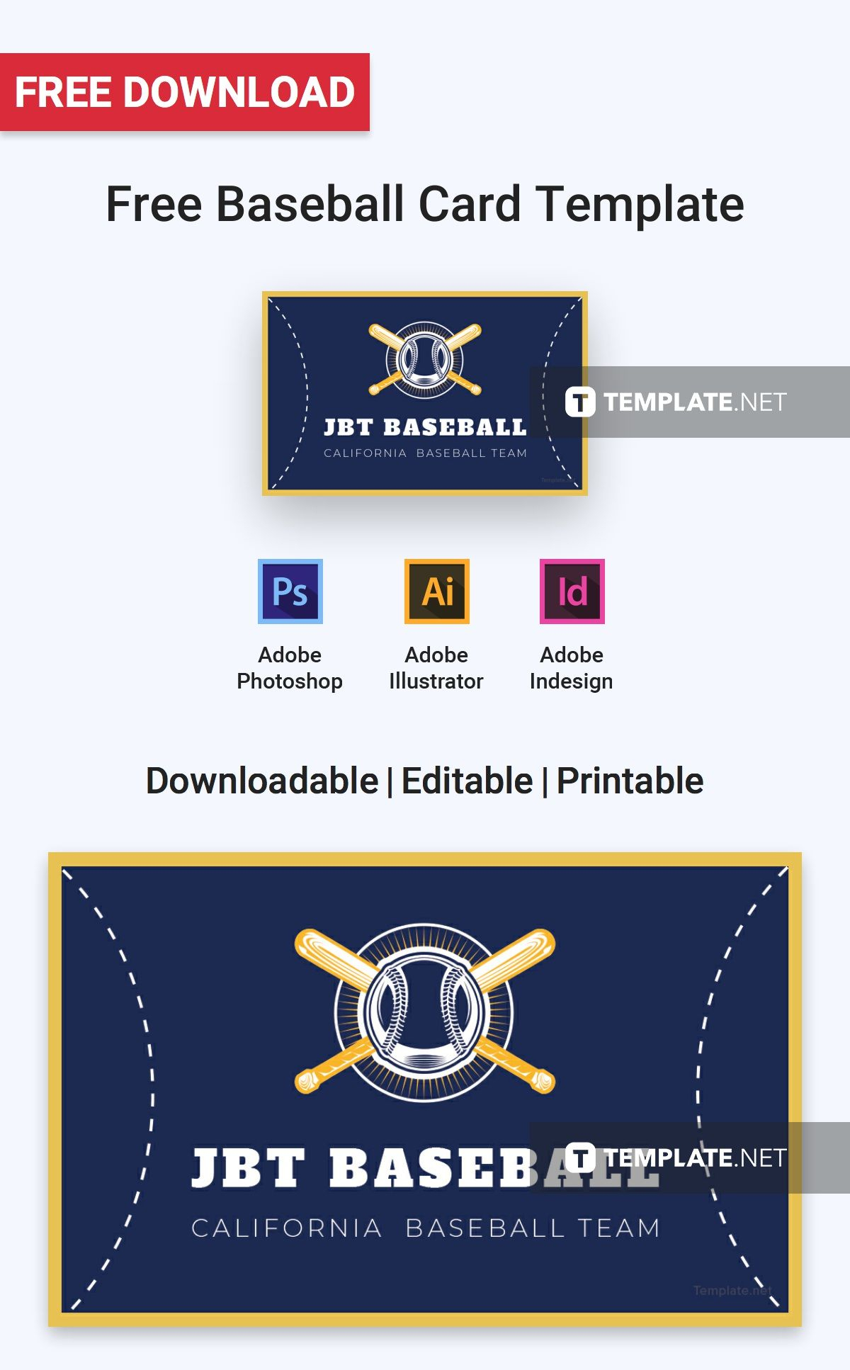Free Baseball Card | Card Templates & Designs 2019 Pertaining To Baseball Card Template Microsoft Word