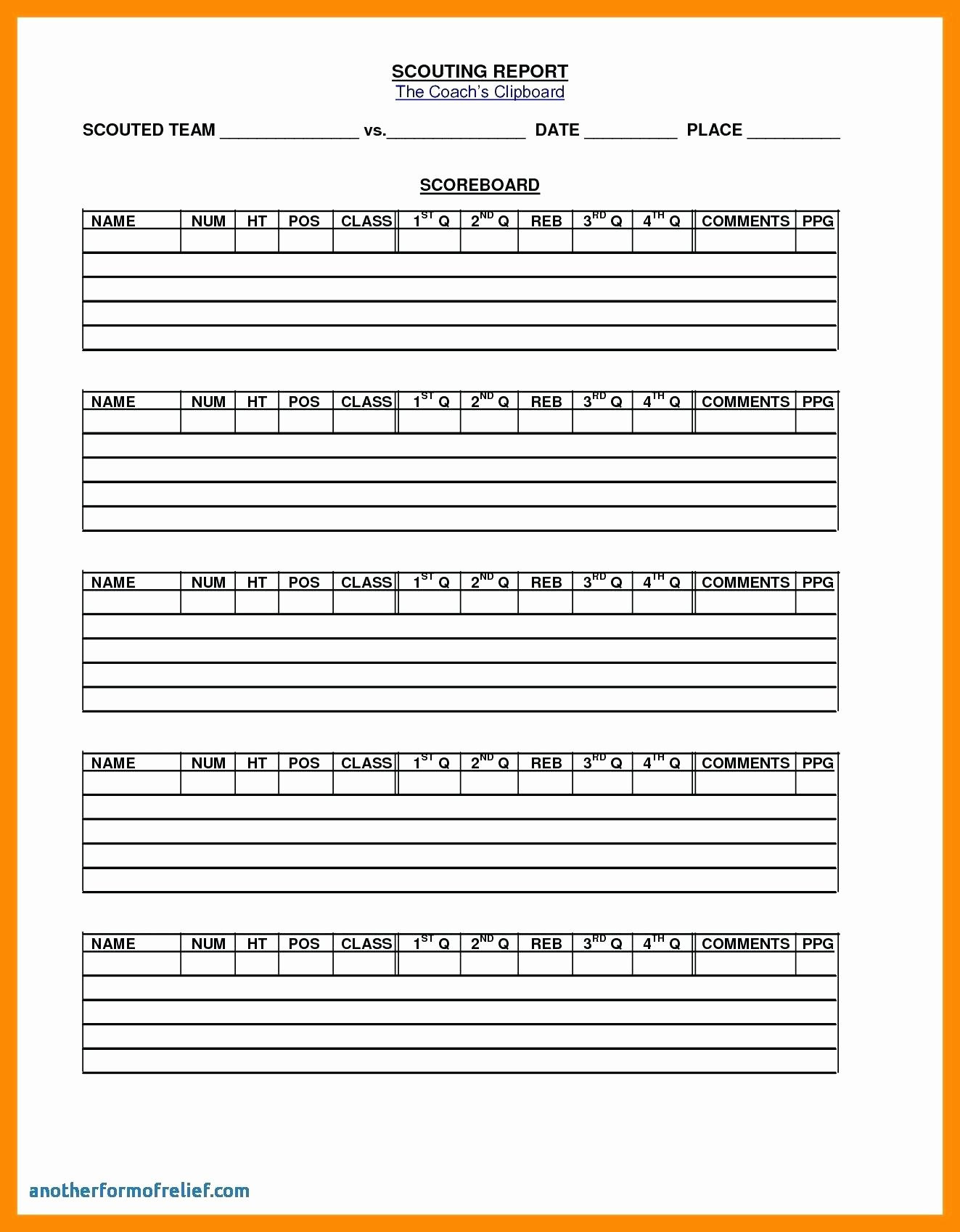 Free Baseball Stats Spreadsheet Excel Stat Sheet Blank For Football Scouting Report Template