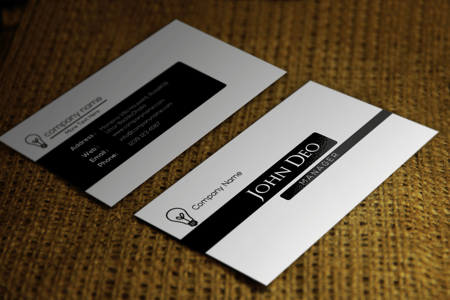 Free Black And White Business Card Template Intended For Black And White Business Cards Templates Free