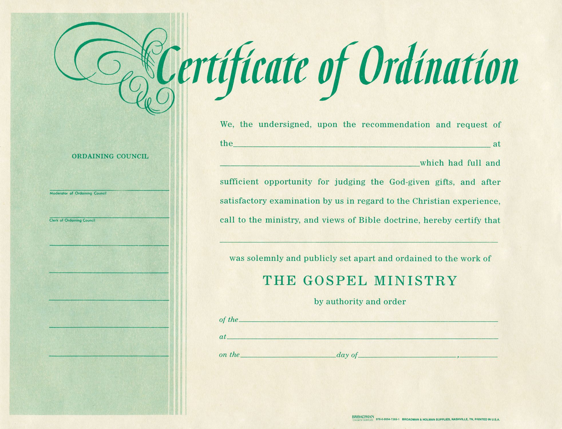 Free Blank Certificate Of Ordination | Ordination For Inside Certificate Of Ordination Template
