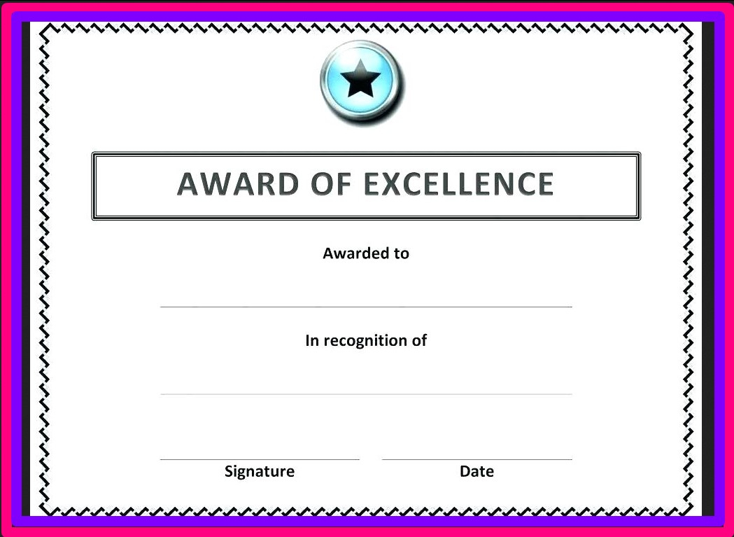 Free Blank Certificate Templates For Word | Business Letters For Award Of Excellence Certificate Template
