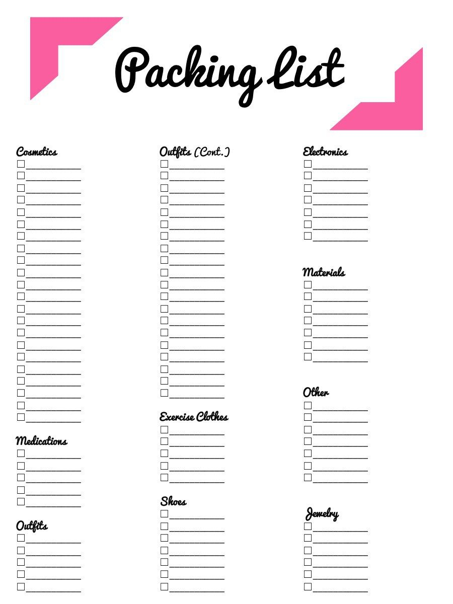 Free Blank Checklist Template Word Payment Via Letter Of In Blank Packing List Template