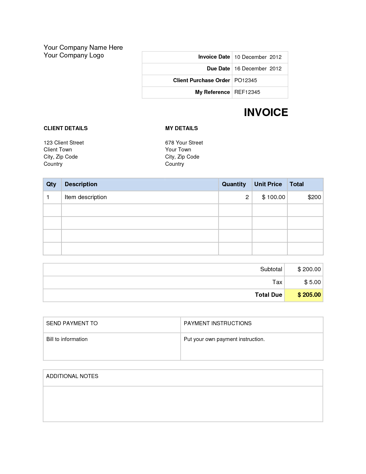 Free Blank Invoice Template Microsoft Word Want A Free Intended For Free Printable Invoice Template Microsoft Word