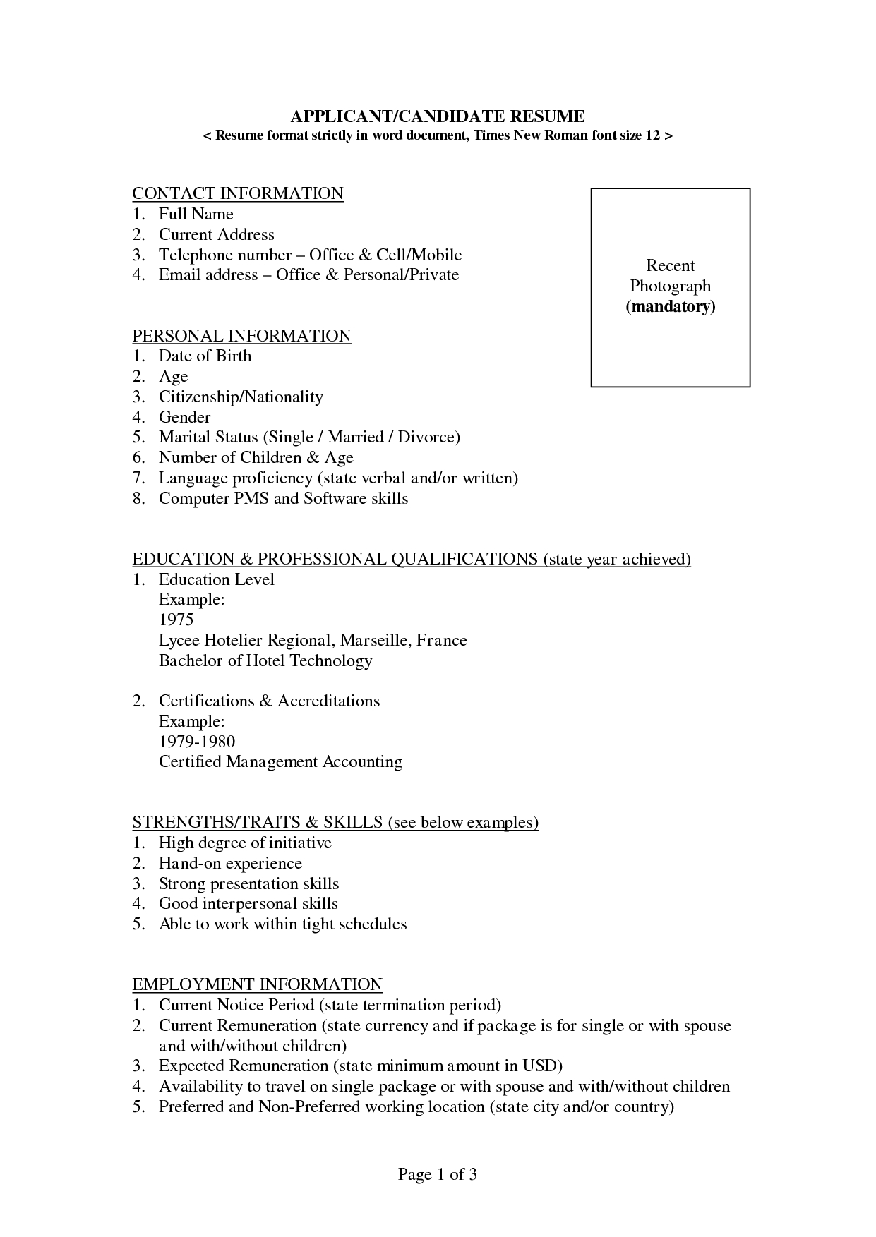 Free Blank Resume Templates For Microsoft Word | Resume Intended For Blank Resume Templates For Microsoft Word