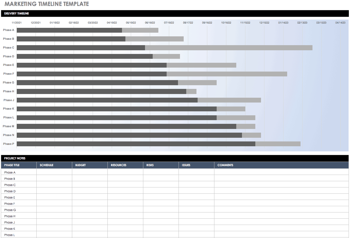 Free Blank Timeline Templates | Smartsheet Throughout Blank Scheme Of Work Template