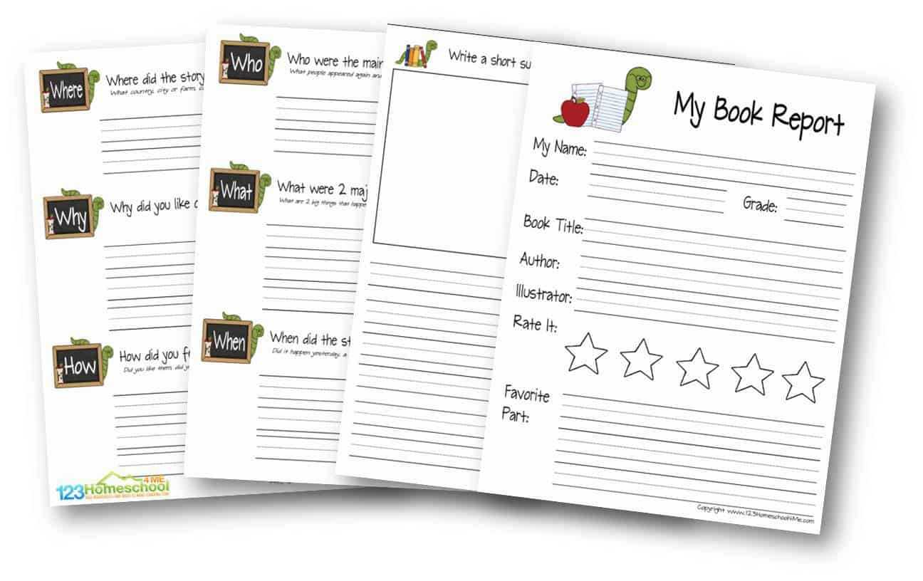 Free Book Report Template | 123 Homeschool 4 Me Regarding 1St Grade Book Report Template