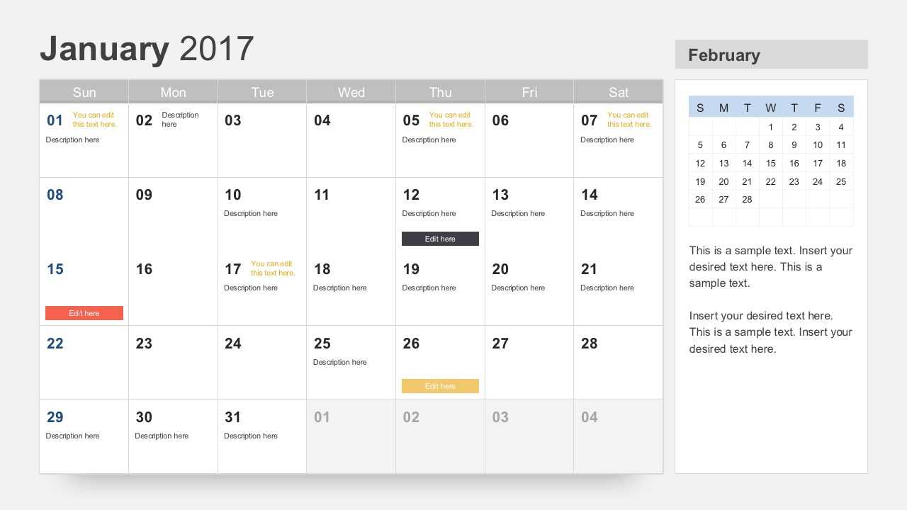 Free Calendar 2017 Template For Powerpoint In Microsoft Powerpoint Calendar Template