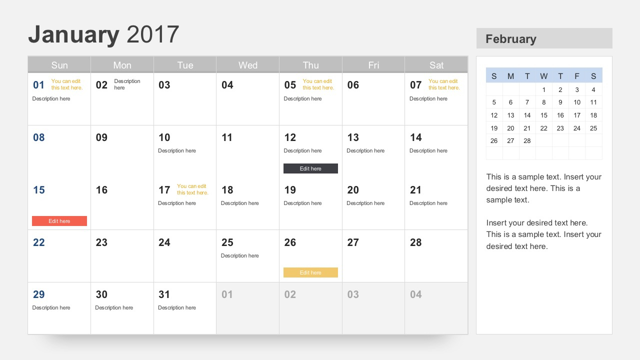 Free Calendar 2017 Template For Powerpoint Inside Powerpoint Calendar Template 2015