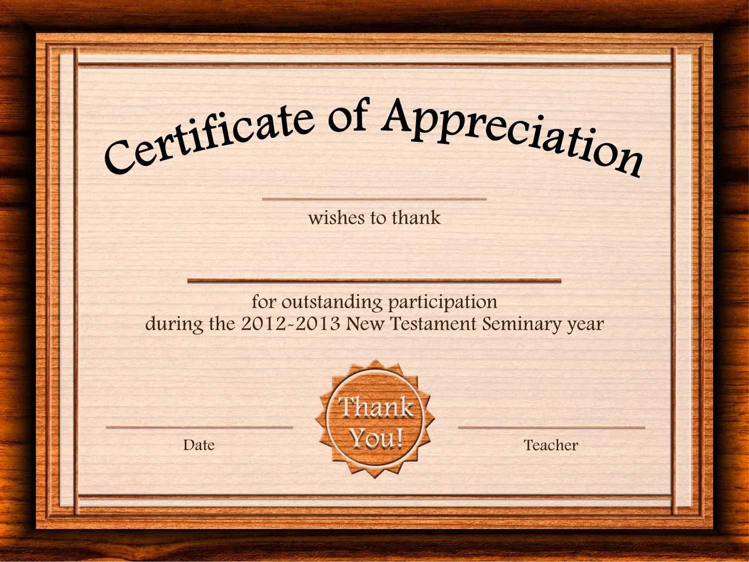 Free Certificate Of Appreciation Templates For Word With Regard To Graduation Certificate Template Word